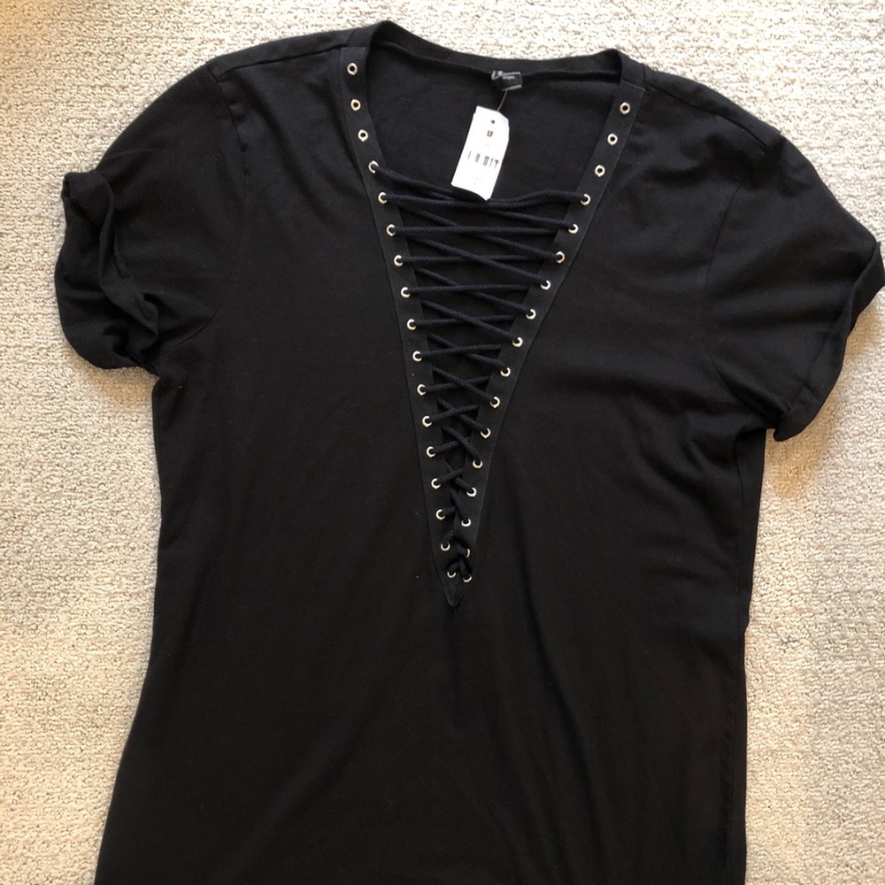 LF oversized lace up top
